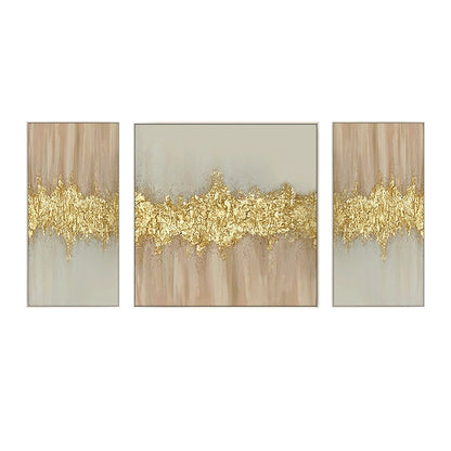 Set of 3 Gold Abstract Painting