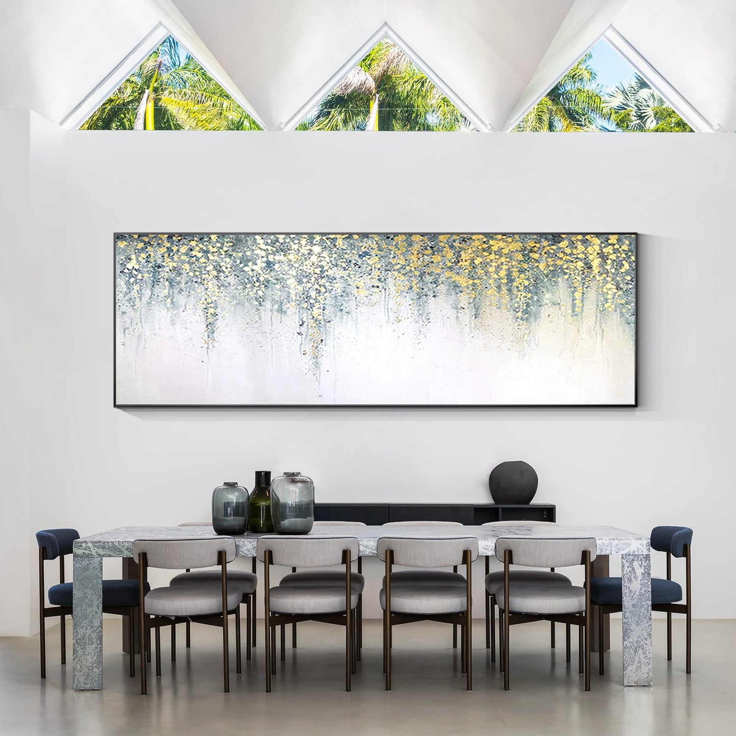Modern Abstract Oil Painting Long Horizontal Art