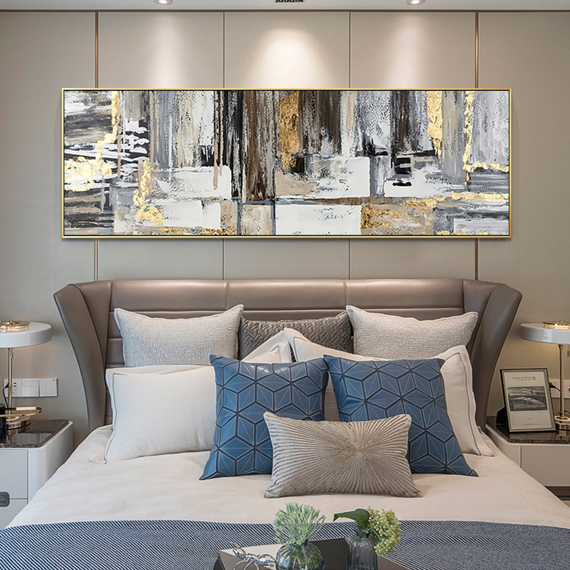 Modern Abstract Oil Painting Long Horizontal Art