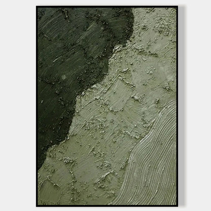 Green Minimalist Texture Abstract Oil Painting