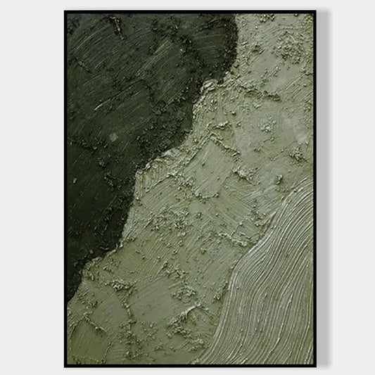 Green Minimalist Texture Abstract Oil Painting