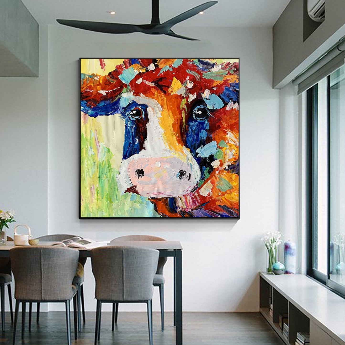 Colorful Cute Cow Painting/cow painting