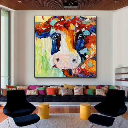 Colorful Cute Cow Painting/cow painting