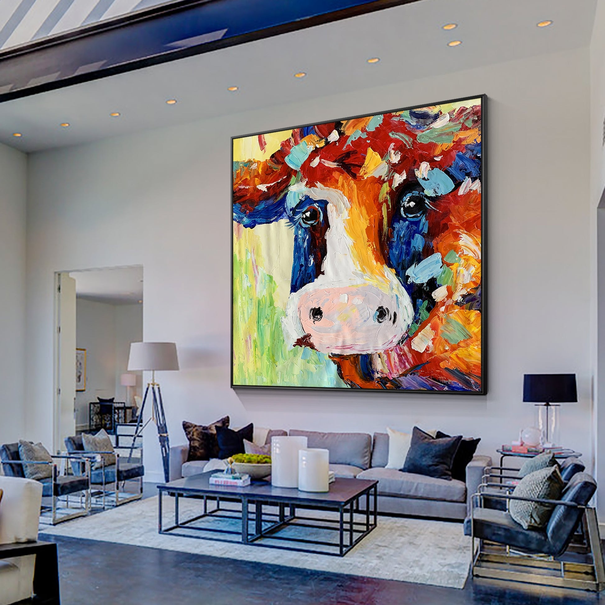 Colorful Cute Cow Painting/cow painting