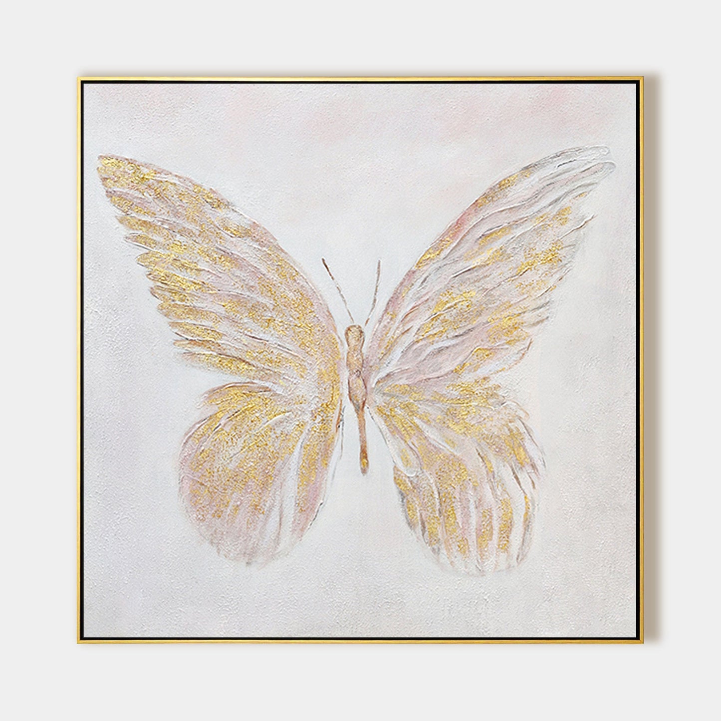 Modern Minimalist Golden Butterfly Oil Painting-1