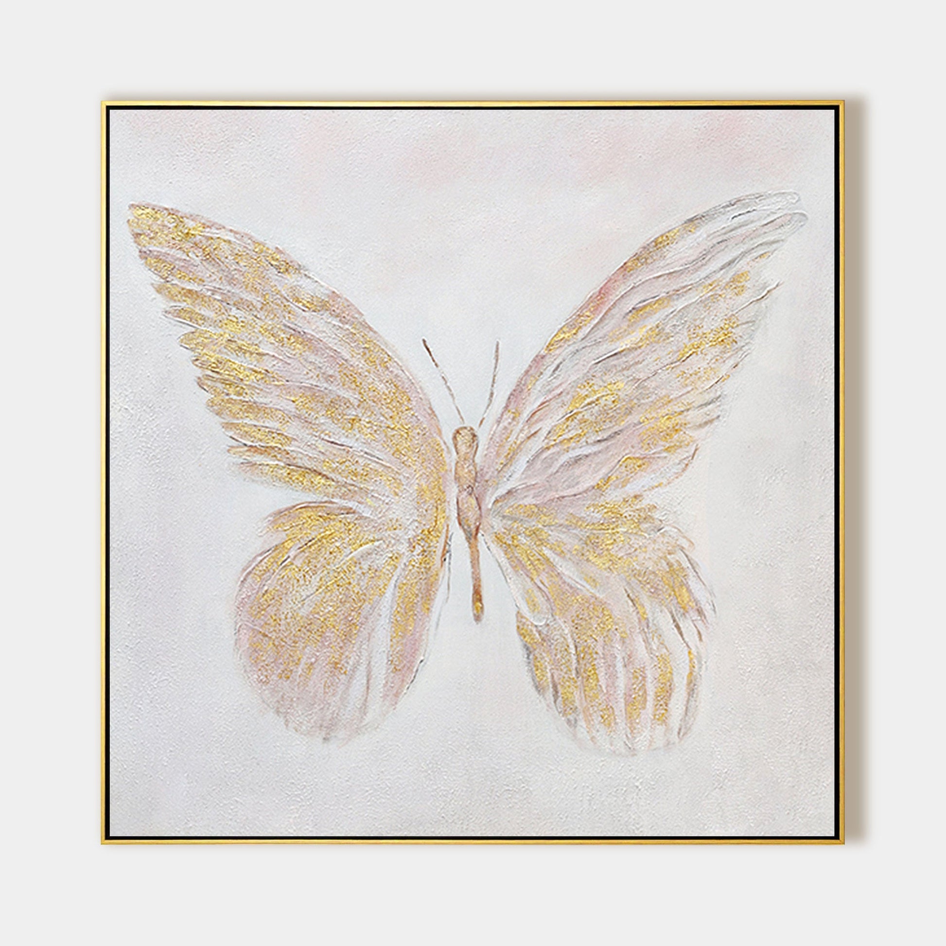 Modern Minimalist Golden Butterfly Oil Painting-1