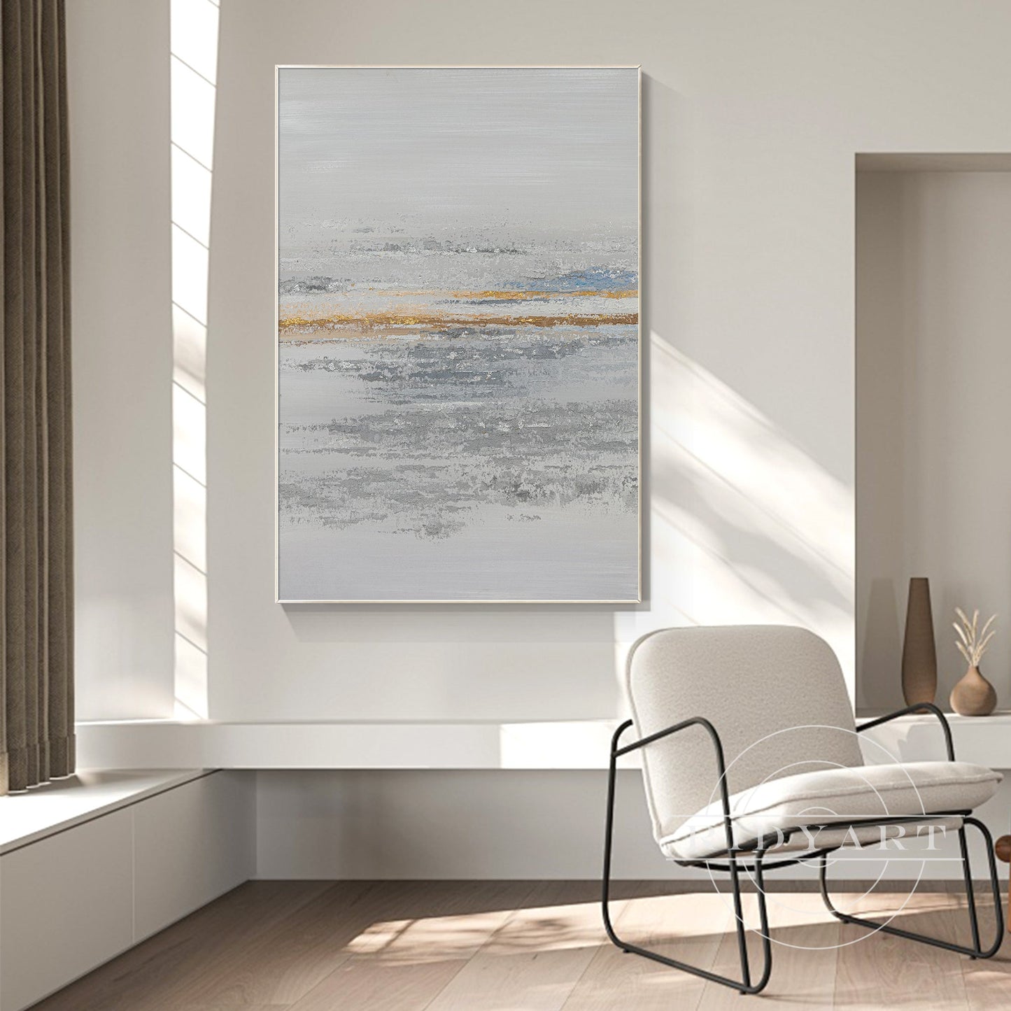 Gray and gold wall art