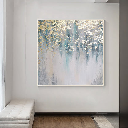 Teal Gold Abstract Art