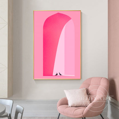 Hot pink Arch wall art
