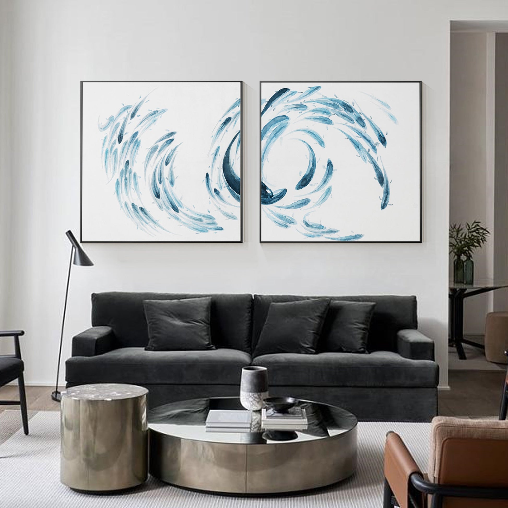 Abstract School Koi Fish wall art