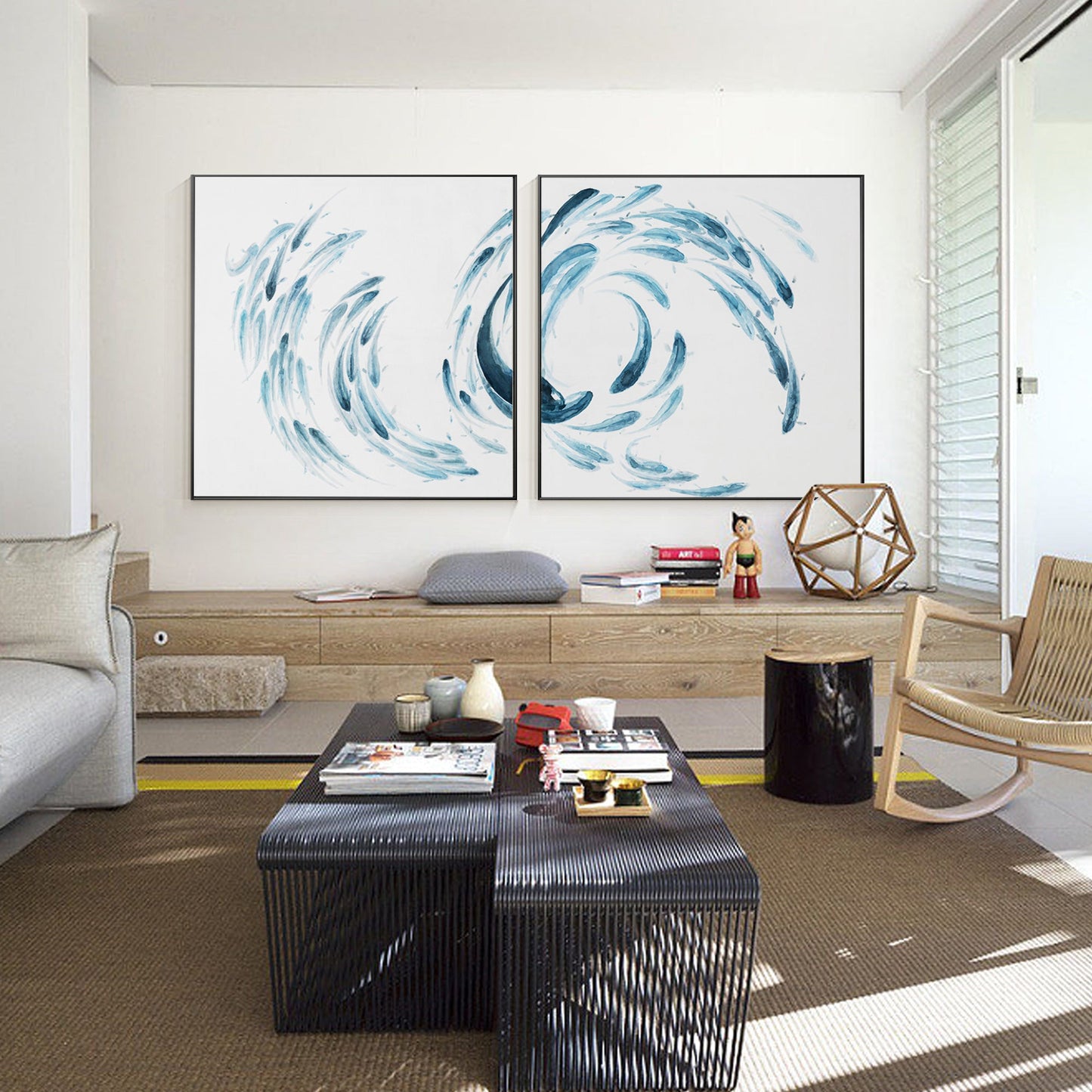 Abstract School Koi Fish wall art