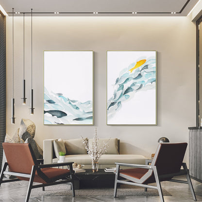 Set of 2 School Of Fish Oil Painting on Canvas