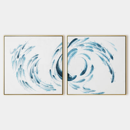Abstract School Koi Fish wall art