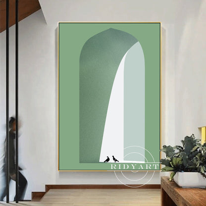 Morandi Green Arch Wall Art