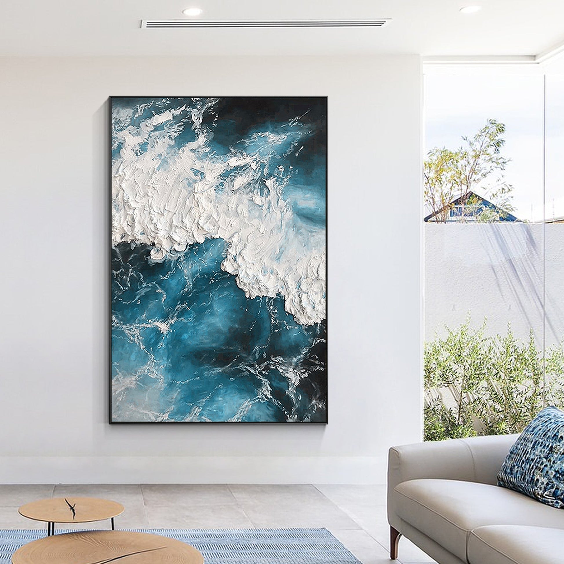 Navy Blue Ocean Art