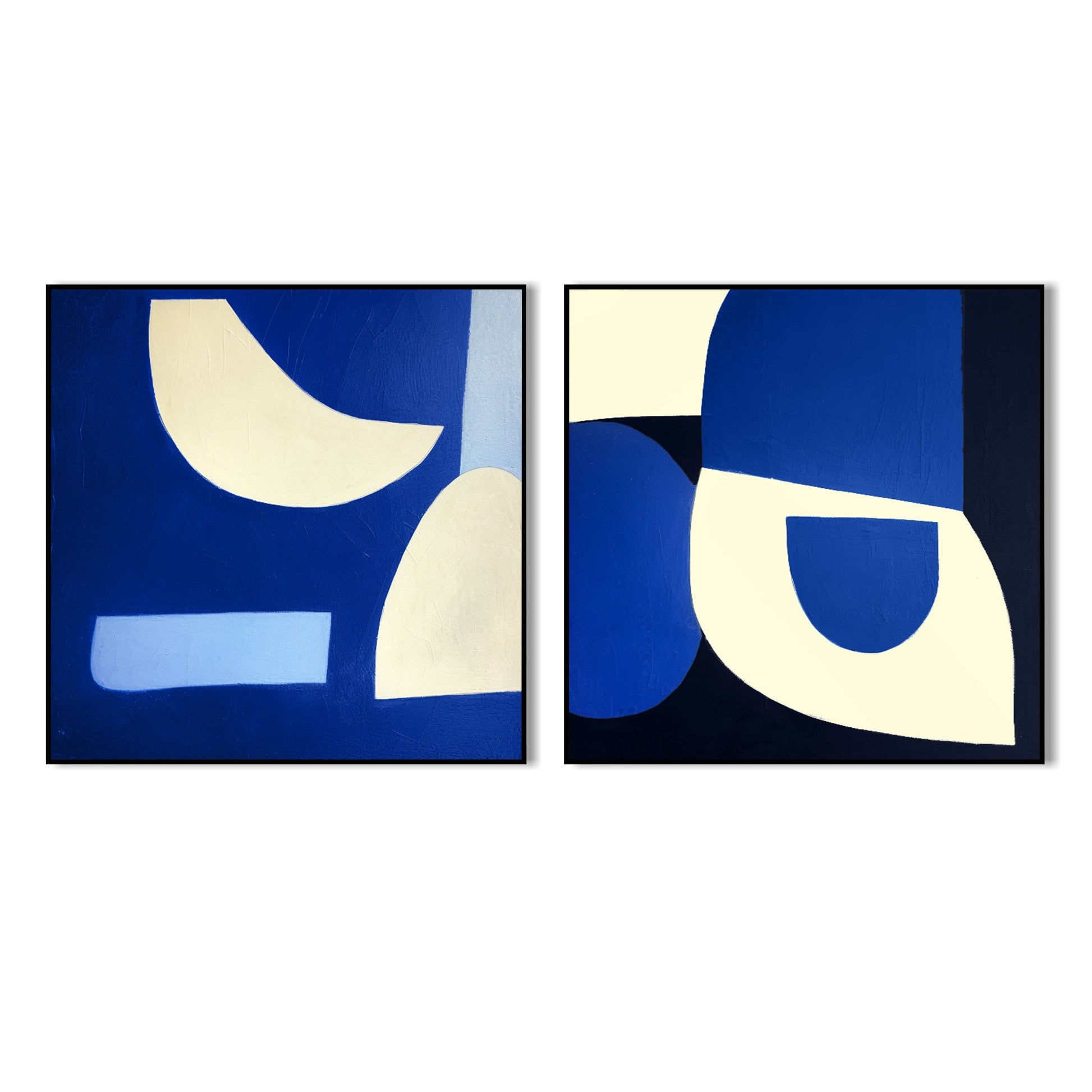 Navy Blue geometric abstract painting