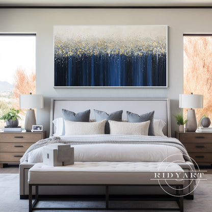 Navy Blue Abstract Wall Art