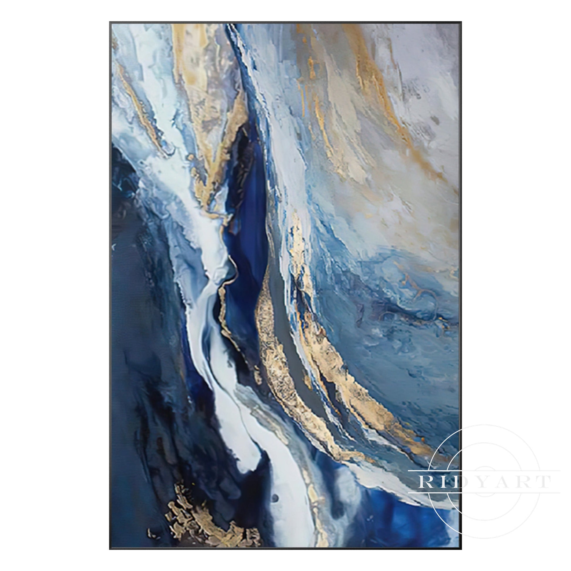 Navy and gold wall art