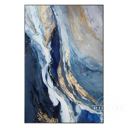 Navy and gold wall art