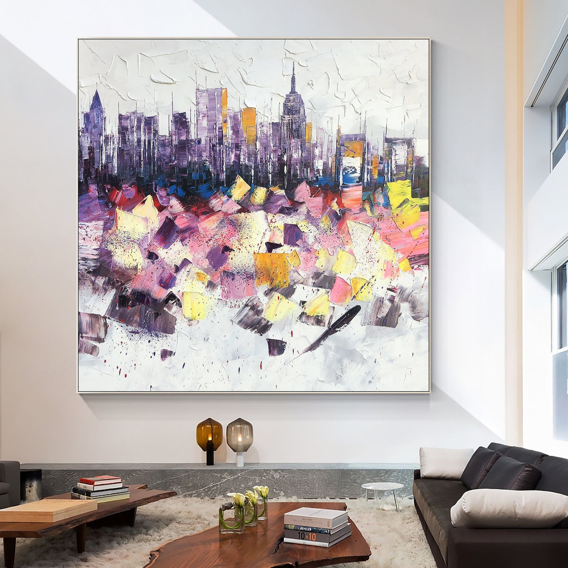 New York  skyline  oil painting
