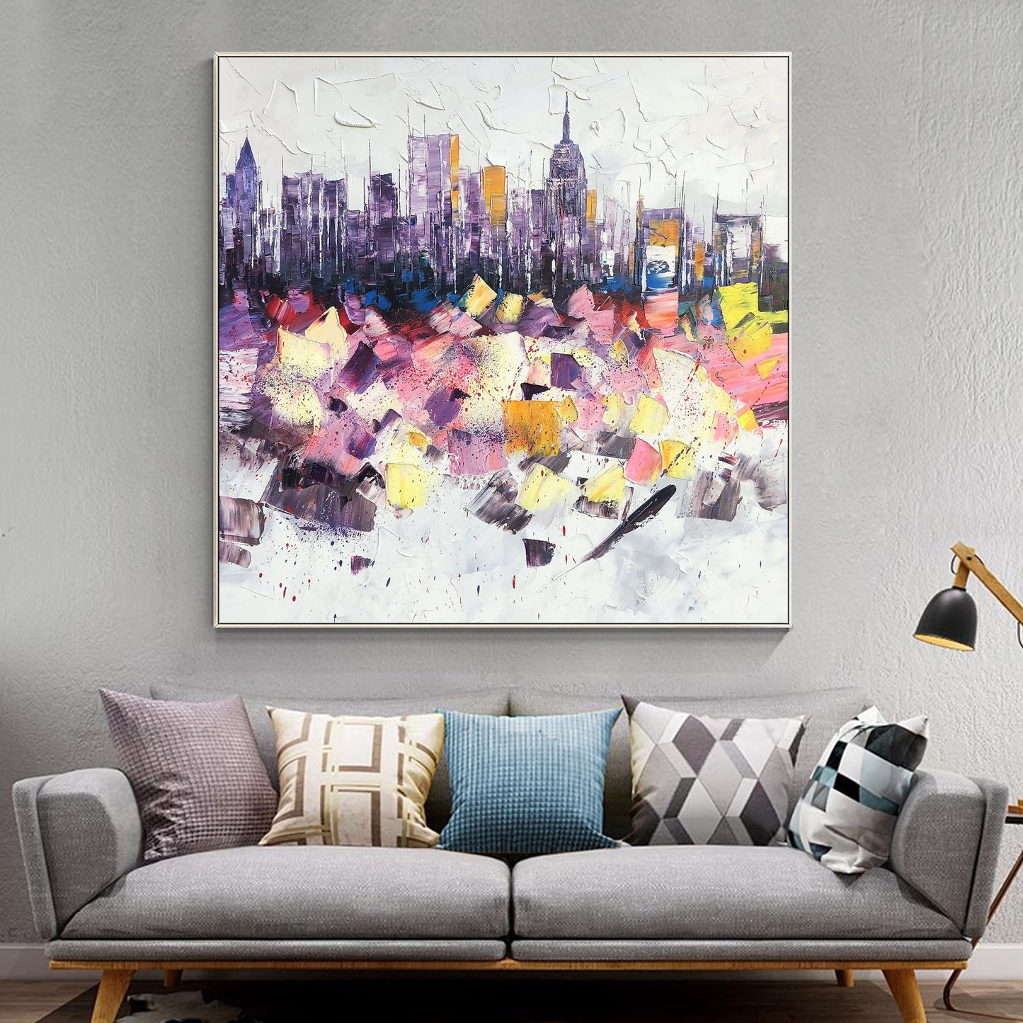 New York  skyline  oil painting