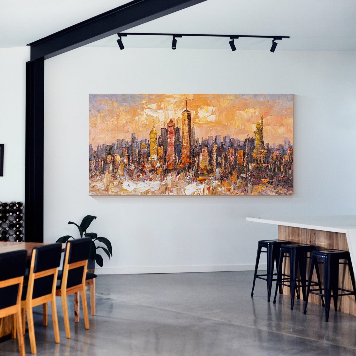 Original New York City Art - Textured Skyline Painting