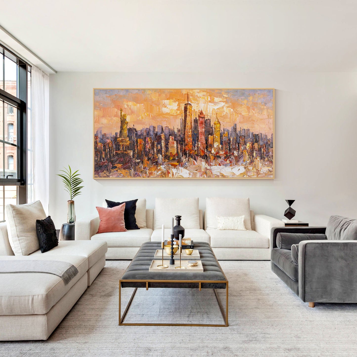 Original New York City Art - Textured Skyline Painting