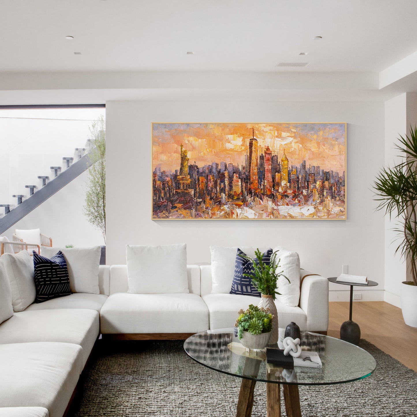 Original New York City Art - Textured Skyline Painting