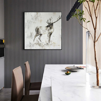 Original and Hand-painted Stag Canvas Wall Art, Modern Animal Painting