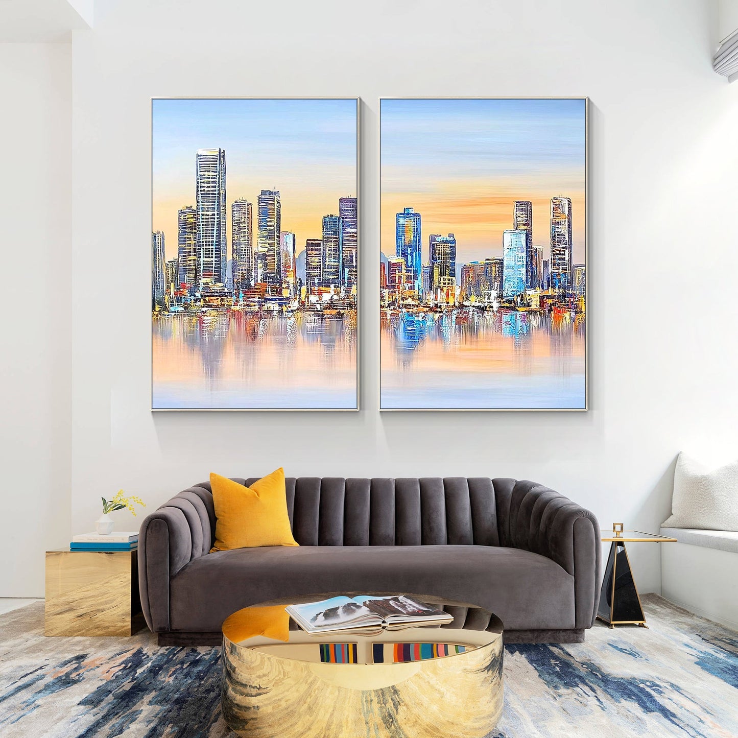 Set of 2 city skyline