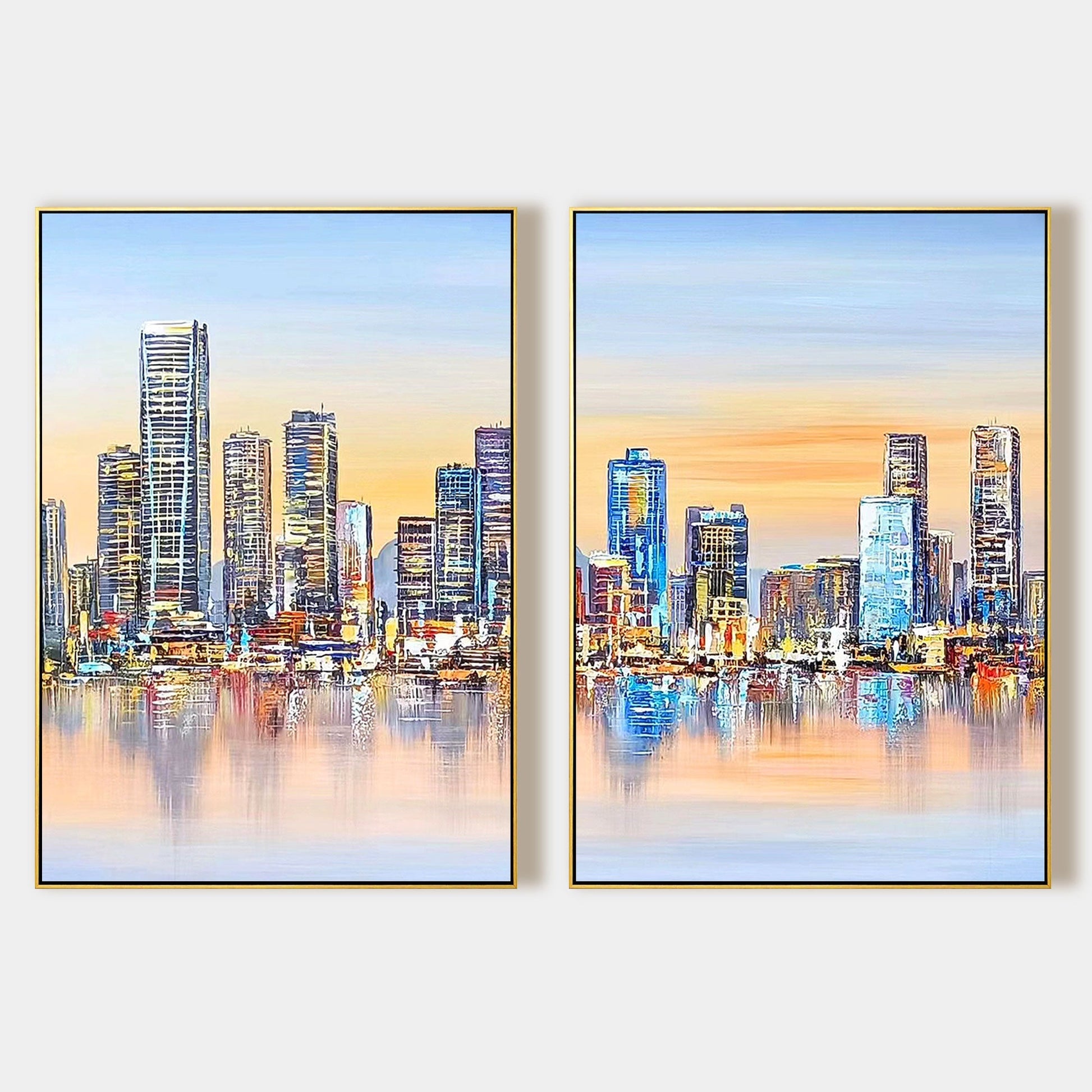 Set of 2 city skyline