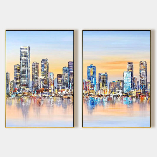 Set of 2 city skyline