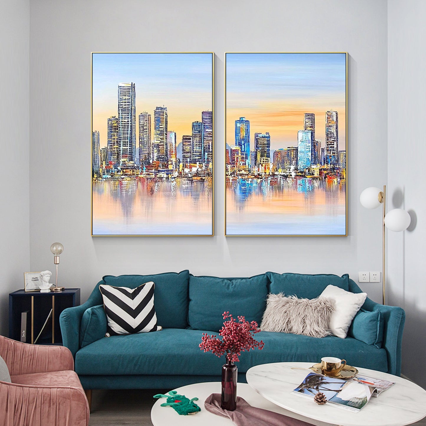 Set of 2 city skyline