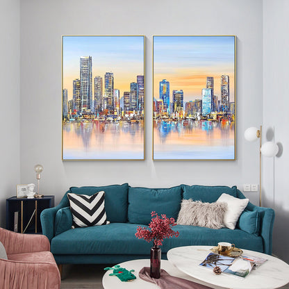 Set of 2 city skyline