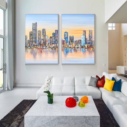 Set of 2 city skyline