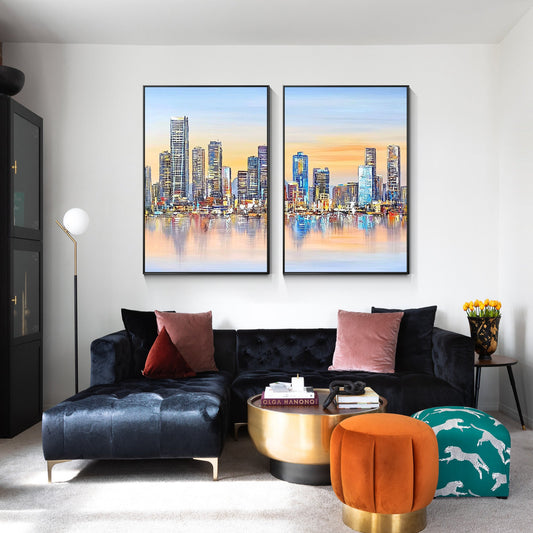 Set of 2 city skyline