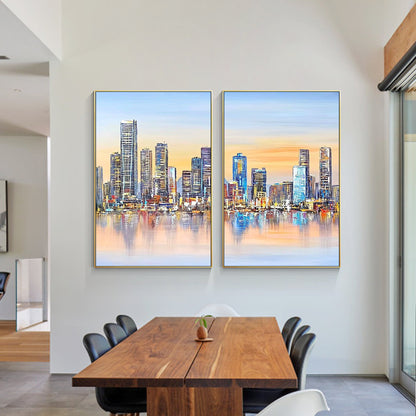 Set of 2 city skyline