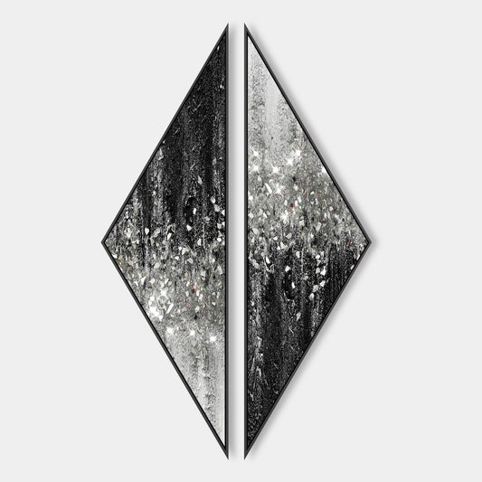 Set of 2 glitter wall art