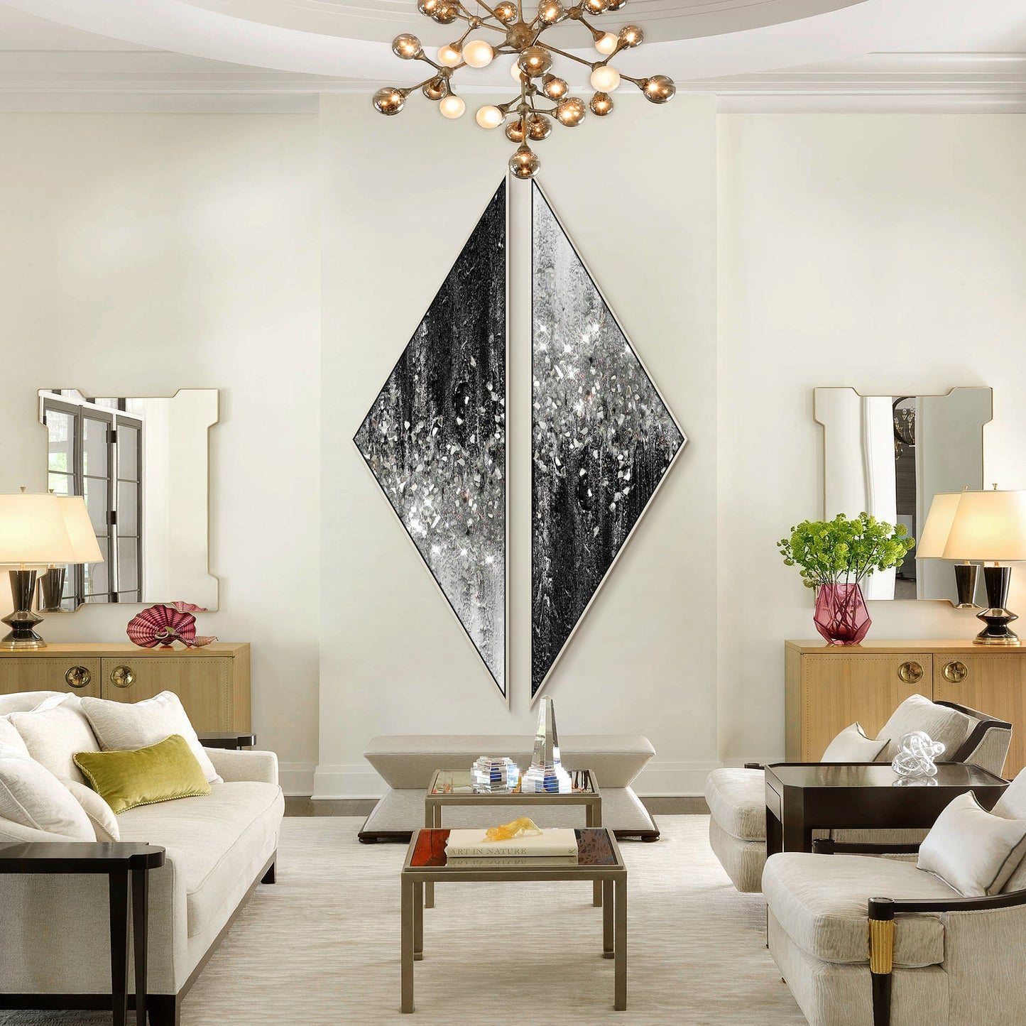 Set of 2 glitter wall art
