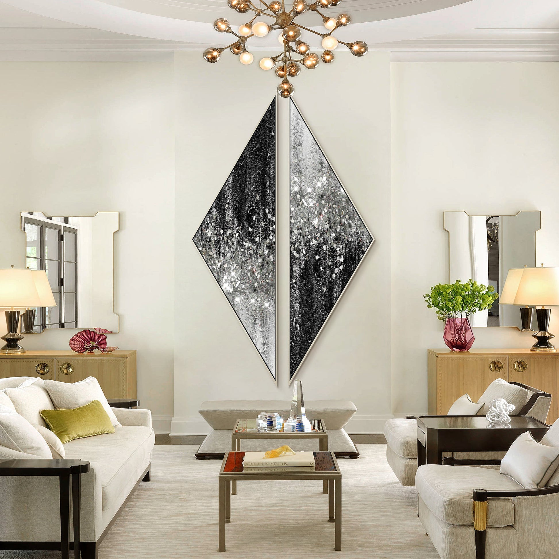 Set of 2 glitter wall art