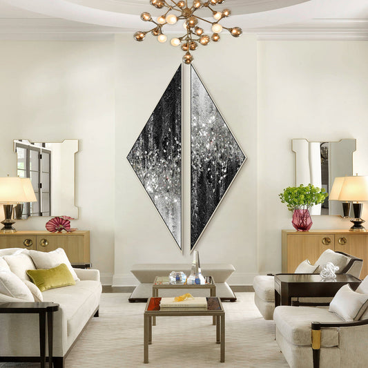 Set of 2 glitter wall art