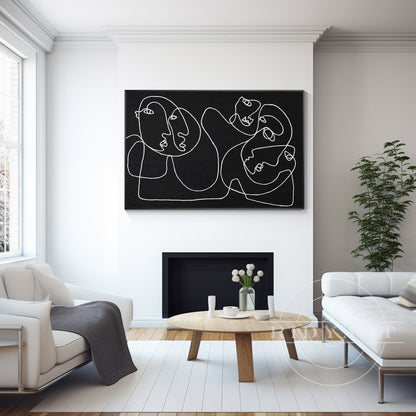Picasso Line Art - Extra Large Minimalist Black Wall Decor