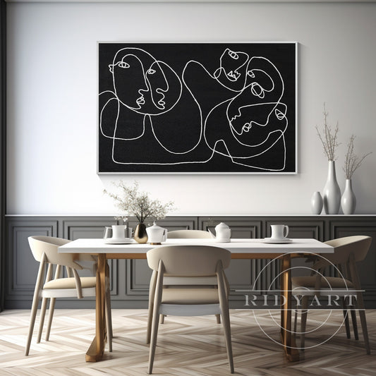 Picasso Line Art - Extra Large Minimalist Black Wall Decor