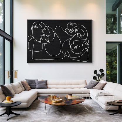 Picasso Line Art - Extra Large Minimalist Black Wall Decor