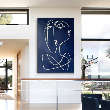 Navy Blue Picasso Line Art