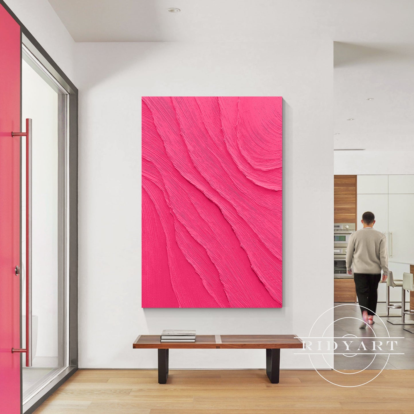 Pink 3D Textured Minimalist Canvas Wall Art