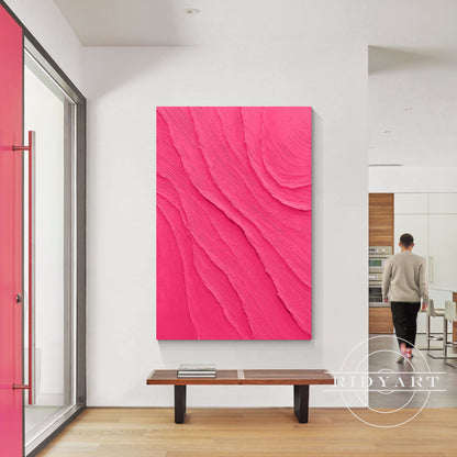 Pink 3D Textured Minimalist Canvas Wall Art