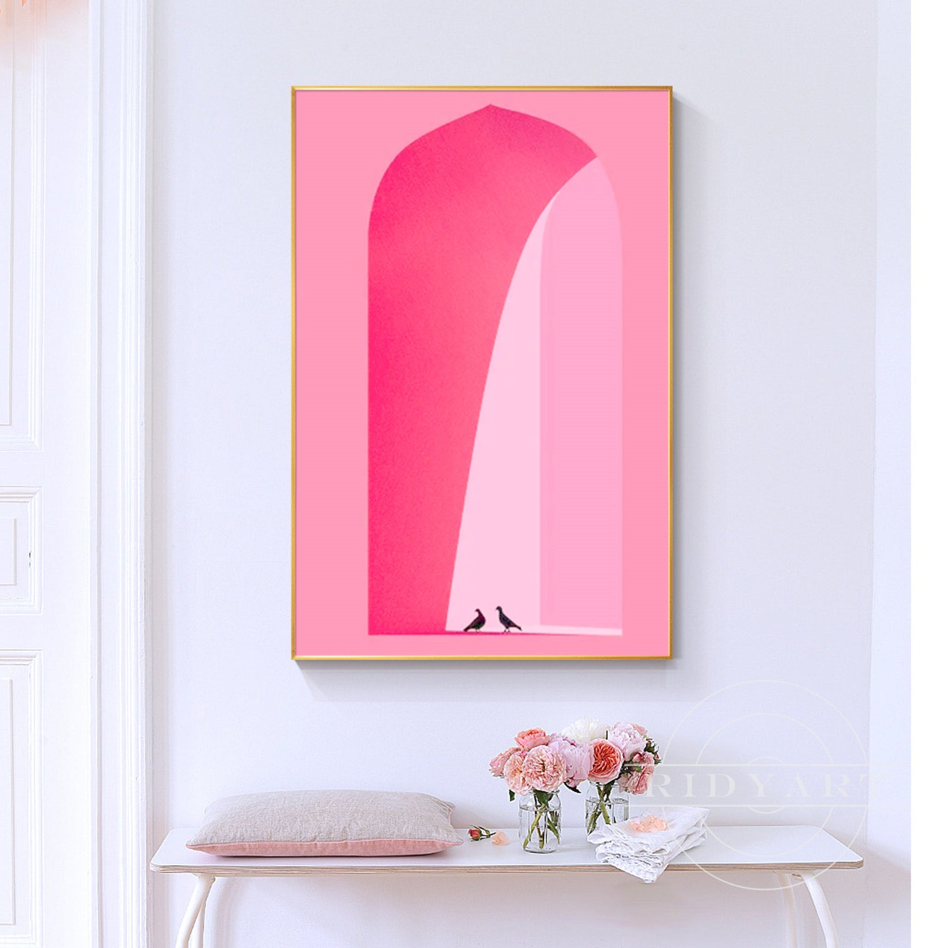 Hot pink Arch wall art