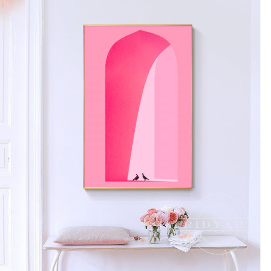 Hot pink Arch wall art