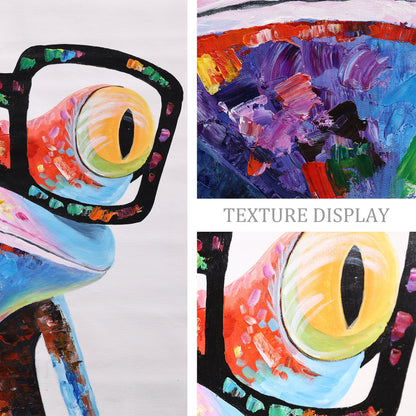 Rainbow Frog With Glasses Fun Animals Painting